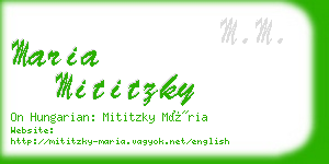 maria mititzky business card